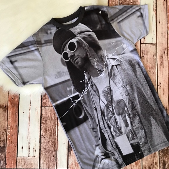 Kurt Cobain Sublimated T-Shirt Small Grey NWT - Picture 6 of 8